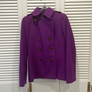 J Crew purple pea coat